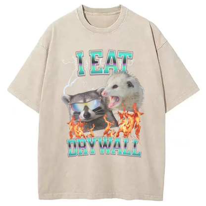 Tokyo-Assassin I Eat Drywall Washed T-Shirt-Tokyo-Assassin