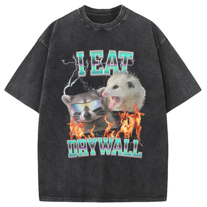 Tokyo-Assassin I Eat Drywall Washed T-Shirt-Tokyo-Assassin