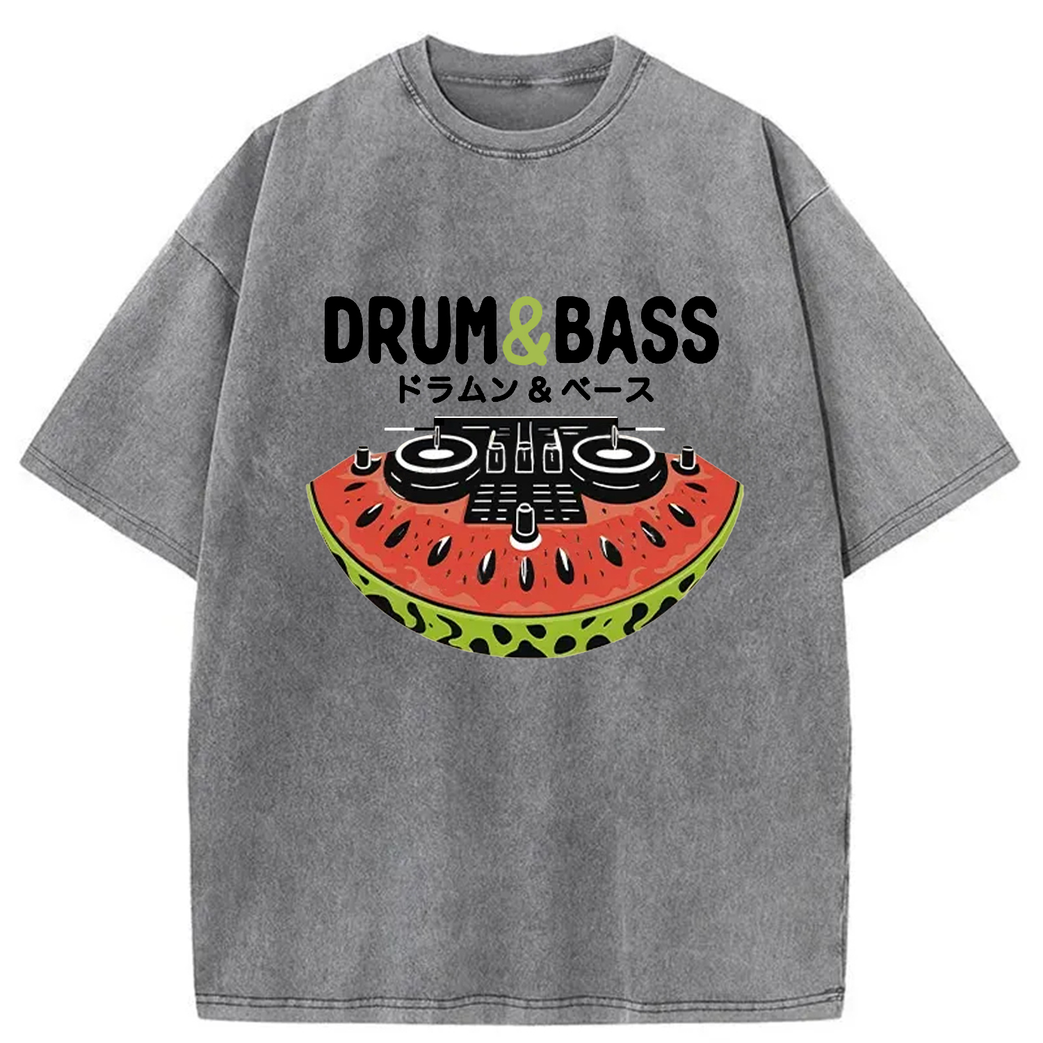 Tokyo-Assassin Watermelon Drum & Bass Washed T-Shirt-Tokyo-Assassin