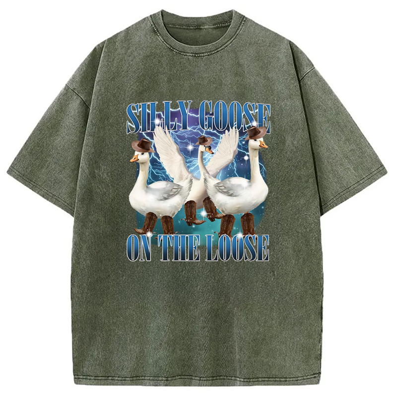 Tokyo-Assassin Cowboy Goose Washed T-Shirt-Tokyo-Assassin