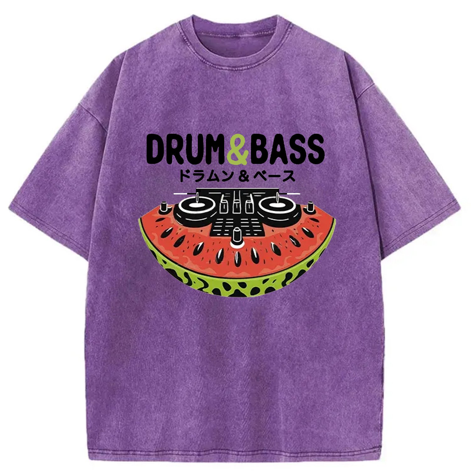 Tokyo-Assassin Watermelon Drum & Bass Washed T-Shirt-Tokyo-Assassin