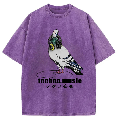 Tokyo-Assassin Techno Music Washed T-Shirt-Tokyo-Assassin