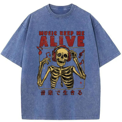Tokyo-Assassin Music Keep Me Alive Washed T-Shirt-Tokyo-Assassin