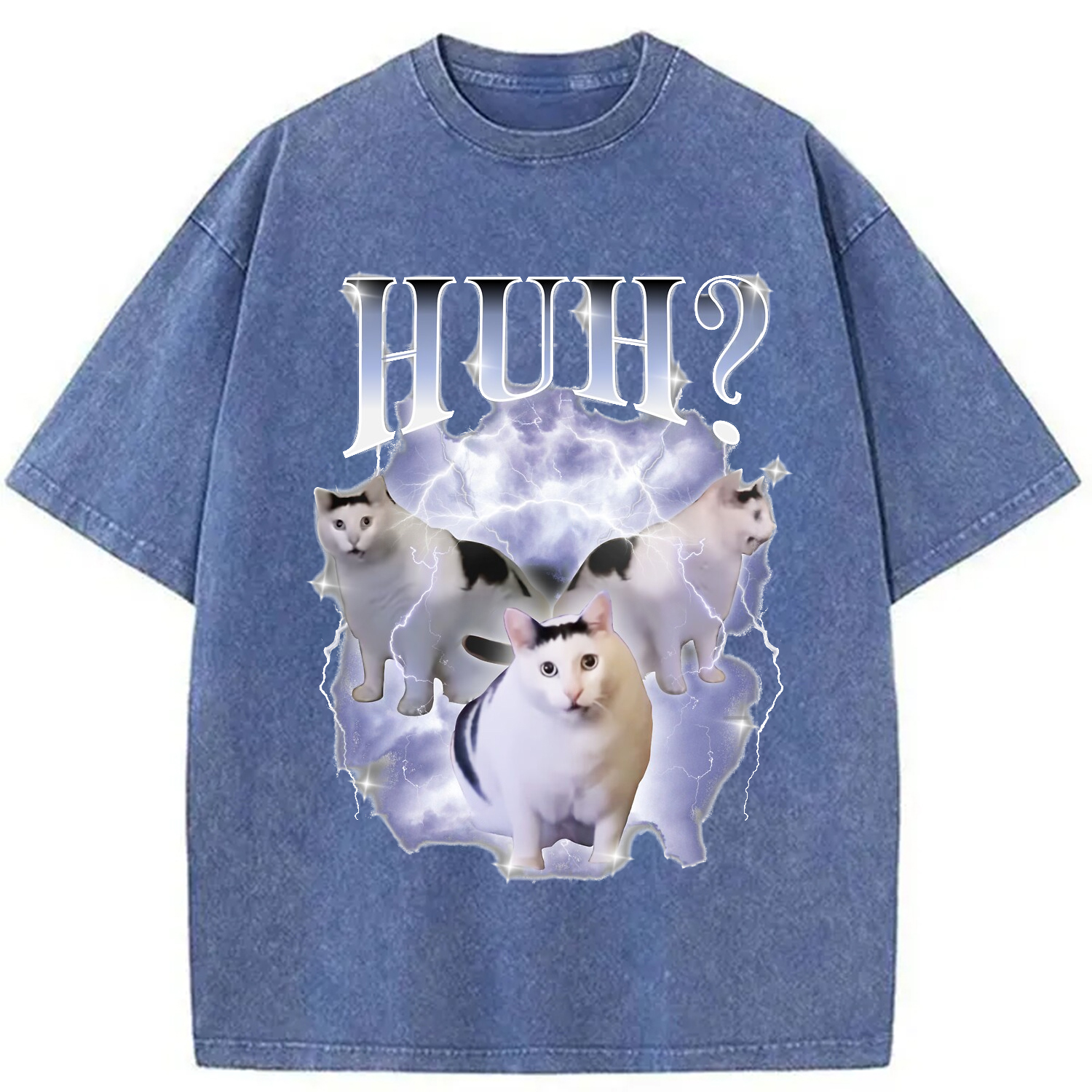 Tokyo-Assassin Huh Cat Chonky Ben Meme Washed T-Shirt-Tokyo-Assassin