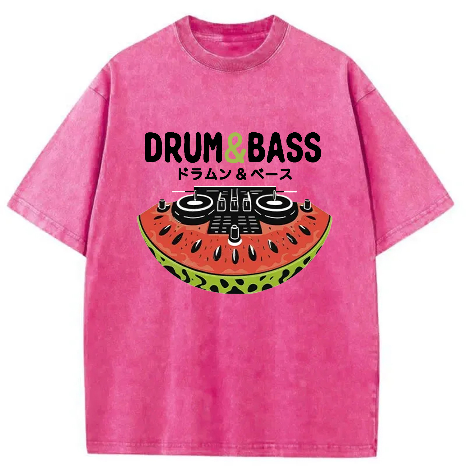 Tokyo-Assassin Watermelon Drum & Bass Washed T-Shirt-Tokyo-Assassin
