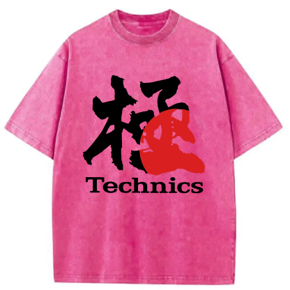 Tokyo-Assassin Technics Kanji Washed T-Shirt-Tokyo-Assassin