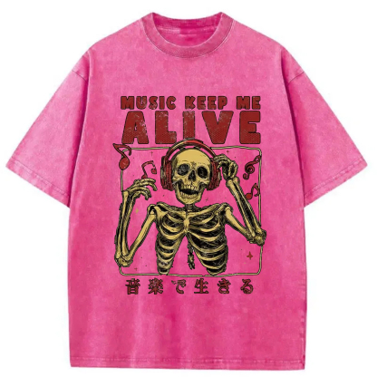Tokyo-Assassin Music Keep Me Alive Washed T-Shirt-Tokyo-Assassin