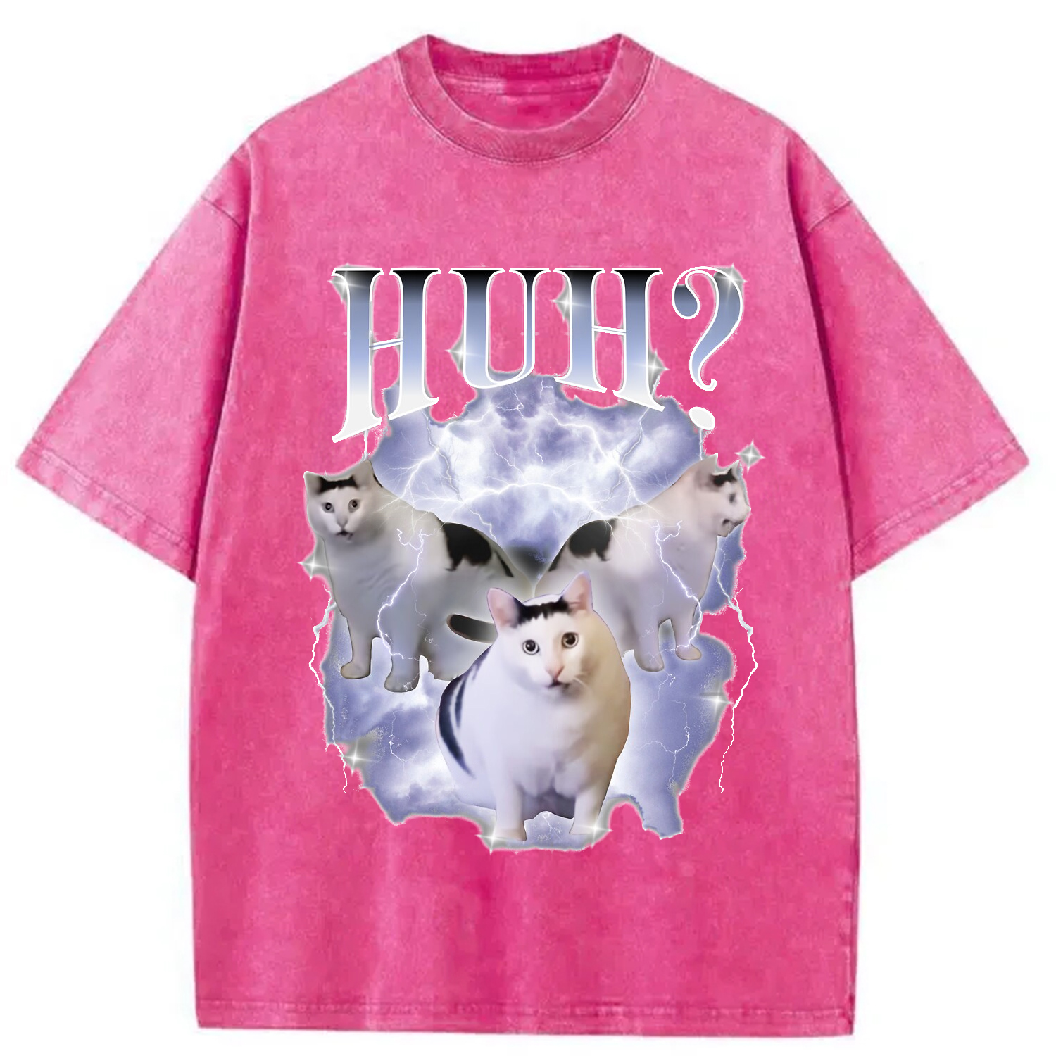 Tokyo-Assassin Huh Cat Chonky Ben Meme Washed T-Shirt-Tokyo-Assassin