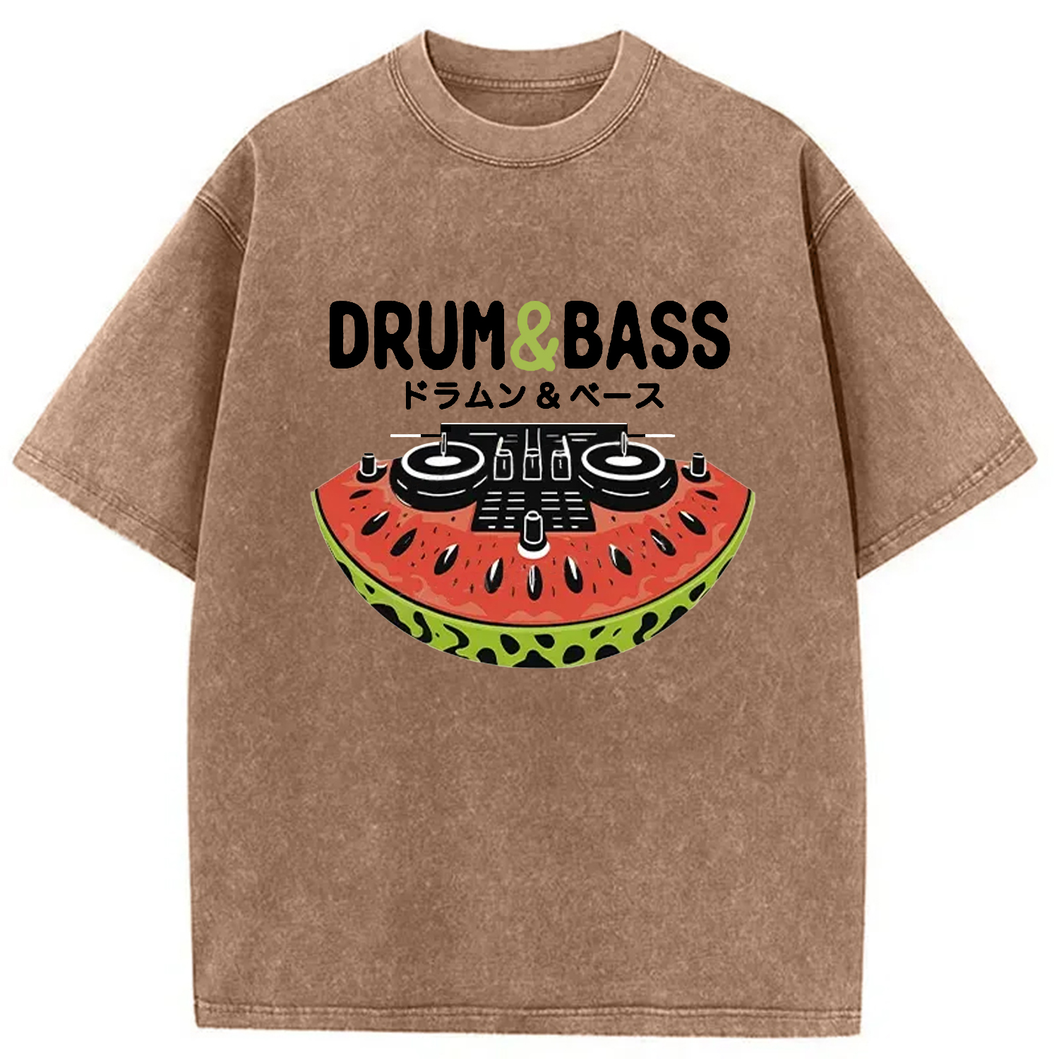 Tokyo-Assassin Watermelon Drum & Bass Washed T-Shirt-Tokyo-Assassin