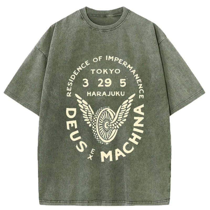 Tokyo-Assassin Deus Ex Machina Tokyo Washed T-Shirt-Tokyo Assassin