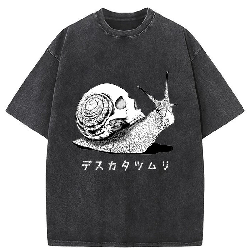 Tokyo-Assassin Death Snail Manga Washed T-Shirt-Tokyo-Assassin