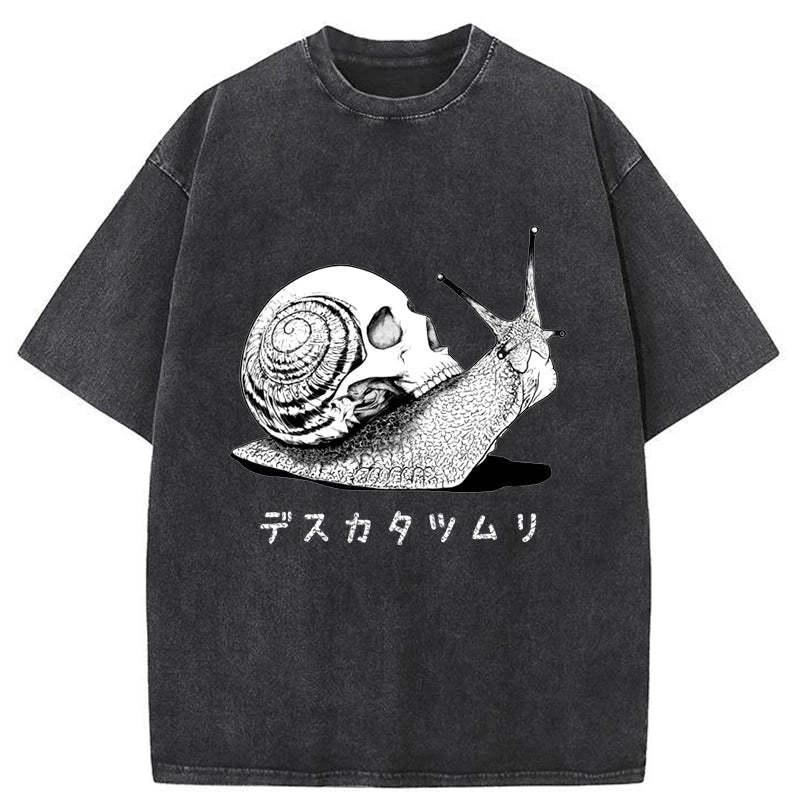 Tokyo-Assassin Death Snail Manga Washed T-Shirt-Tokyo-Assassin