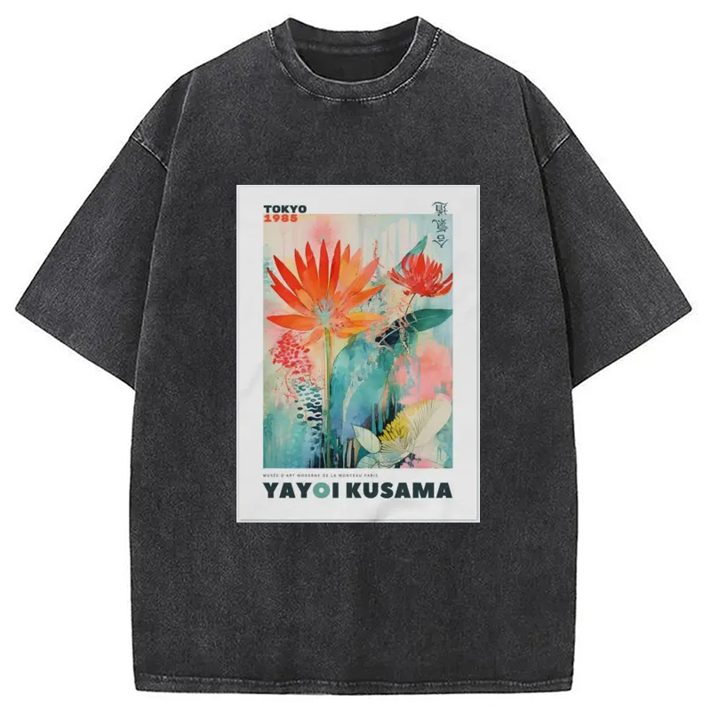 Tokyo-Assassin YAYOI KUSAMA Adult Staple Washed T-Shirt-Tokyo-Assassin
