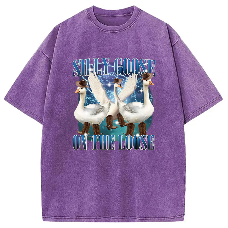 Tokyo-Assassin Cowboy Goose Washed T-Shirt-Tokyo-Assassin