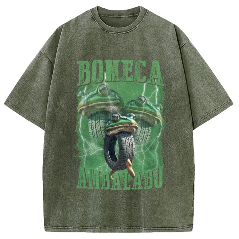 Tokyo-Assassin Boneca Ambalabu Meme Washed T-Shirt-Tokyo-Assassin