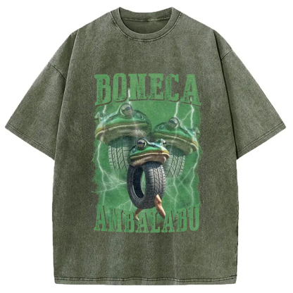 Tokyo-Assassin Boneca Ambalabu Meme Washed T-Shirt-Tokyo-Assassin