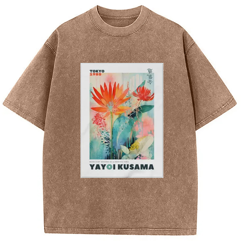 Tokyo-Assassin YAYOI KUSAMA Adult Staple Washed T-Shirt-Tokyo-Assassin