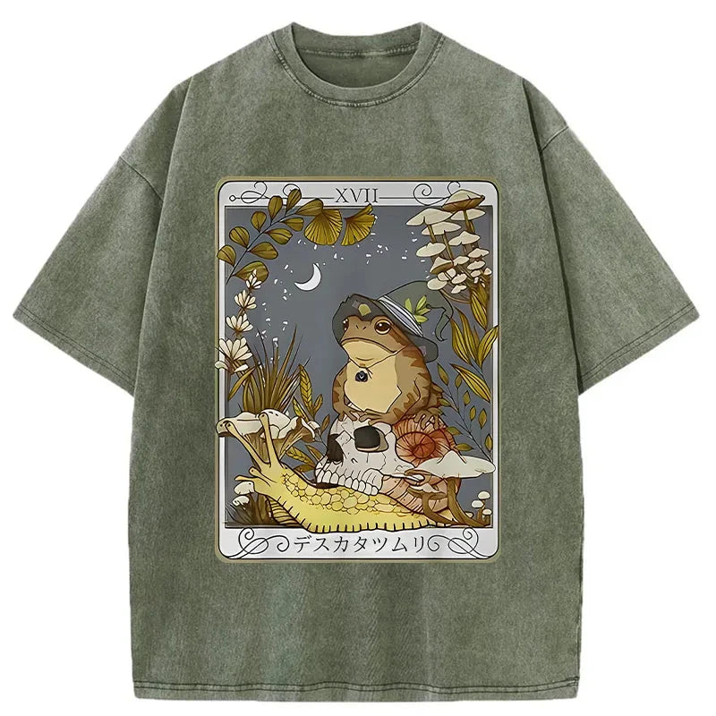 Tokyo-Assassin Magic Frog Japanese Washed T-Shirt-Tokyo Assassin