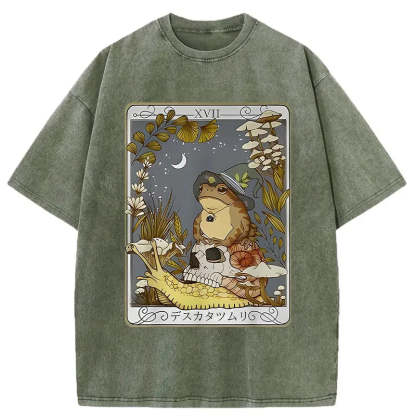 Tokyo-Assassin Magic Frog Japanese Washed T-Shirt-Tokyo Assassin