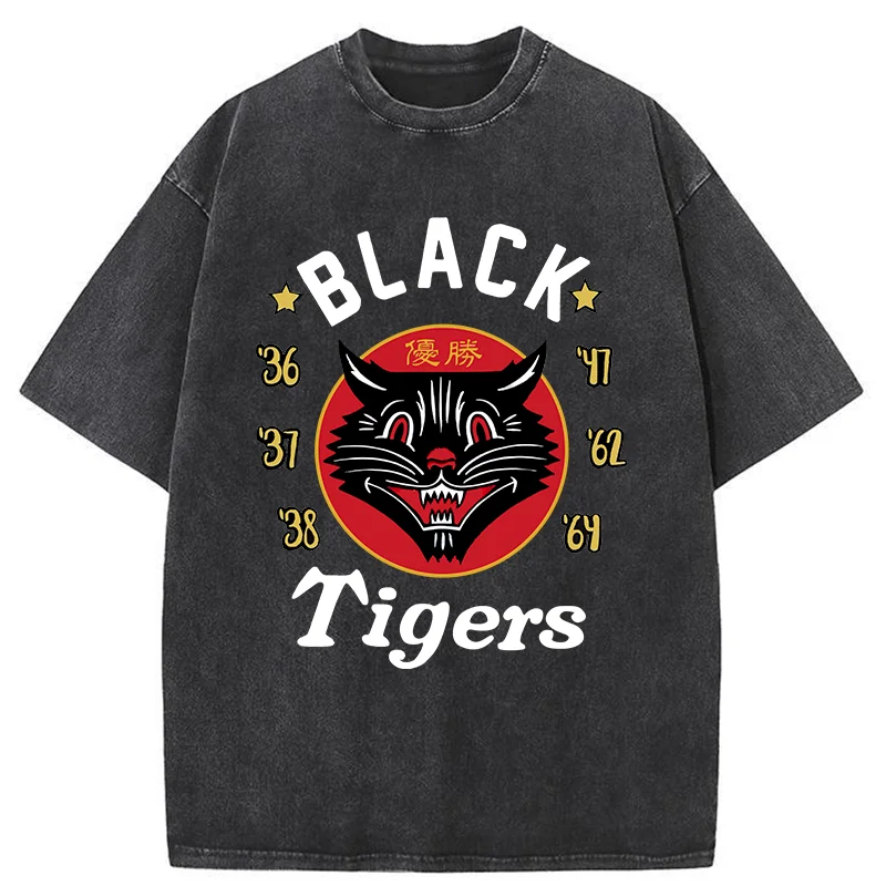 Tokyo-Assassin Japanese Black Tigers Washed T-Shirt-Tokyo-Assassin