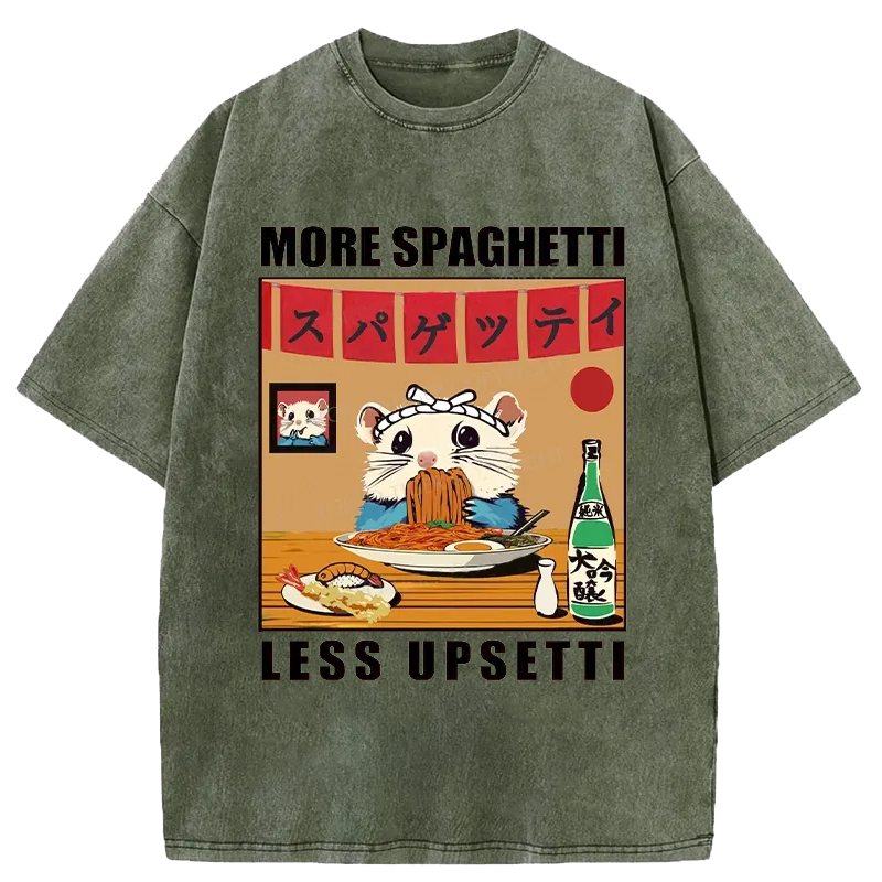 Tokyo-Assassin More Spaghetti Less Upsetti Hamster Washed T-Shirt-Tokyo-Assassin