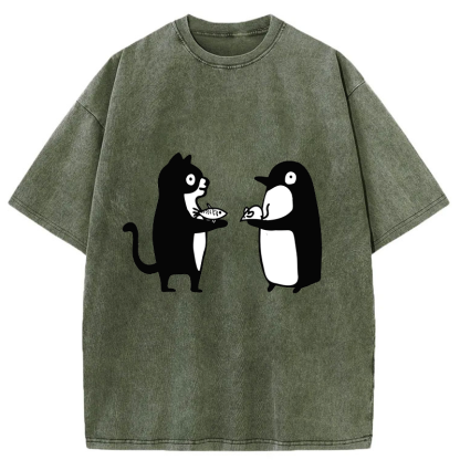 Tokyo-Assassin Funny Food Swaps Washed T-Shirt-Tokyo Assassin