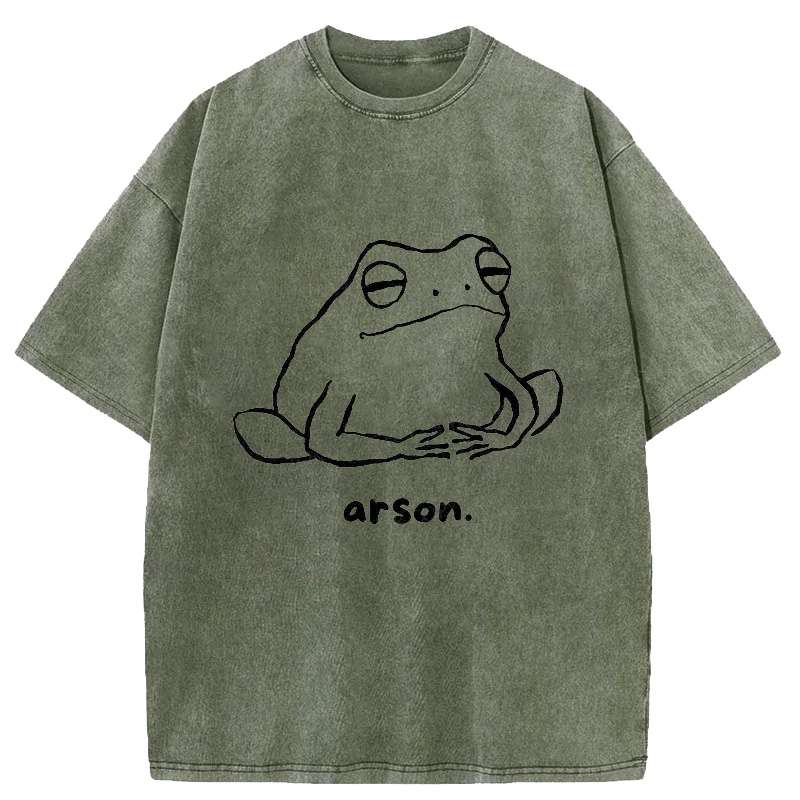 Tokyo-Assassin Japan Arsonist Frog Washed T-Shirt-Tokyo-Assassin