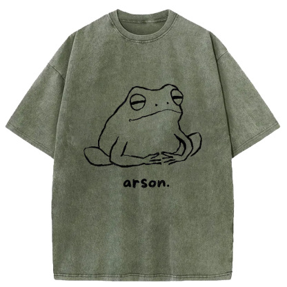 Tokyo-Assassin Japan Arsonist Frog Washed T-Shirt-Tokyo-Assassin