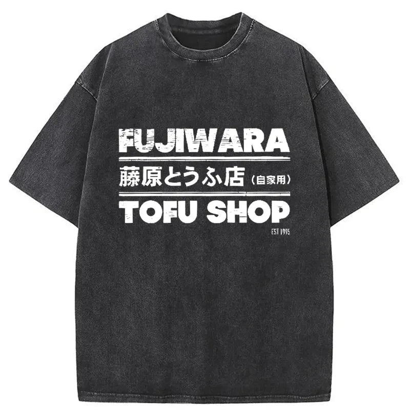 Tokyo-Assassin Fujiwara Tofu Shop Washed T-Shirt-Tokyo-Assassin