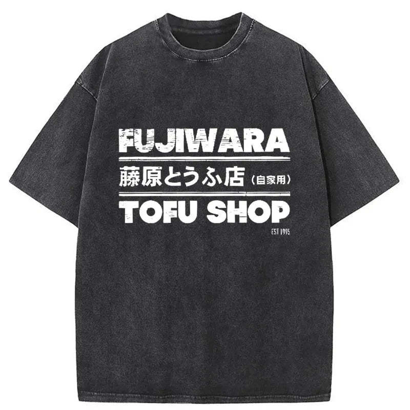 Tokyo-Assassin Fujiwara Tofu Shop Washed T-Shirt-Tokyo-Assassin
