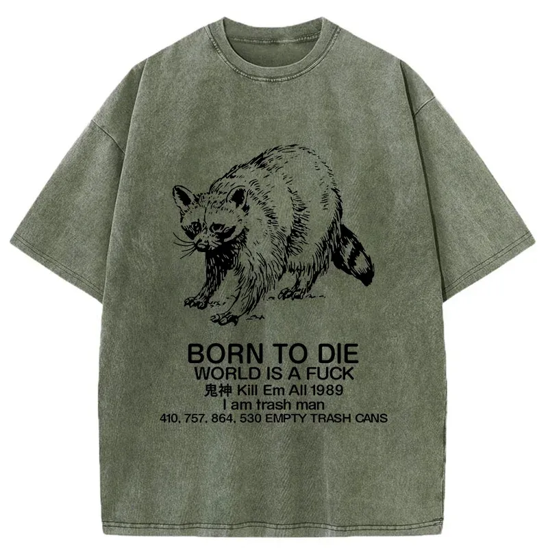 Tokyo-Assassin Born To Die World Is A Fuck Washed T-Shirt-Tokyo-Assassin