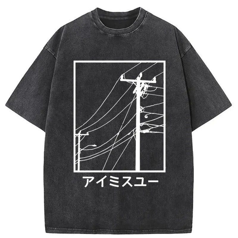 Tokyo-Assassin Wires And Cables Washed T-Shirt-Tokyo Assassin