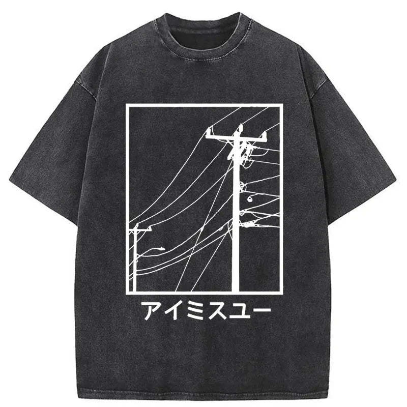 Tokyo-Assassin Wires And Cables Washed T-Shirt-Tokyo Assassin