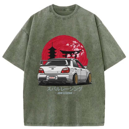 Tokyo-Assassin Subaru Racing Car Japanese Washed T-Shirt-Tokyo Assassin