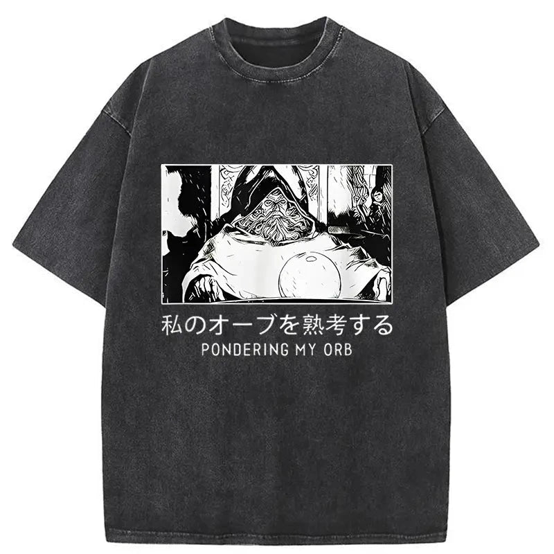 Tokyo-Assassin A Wizard Thinking Japanese Washed T-Shirt-Tokyo-Assassin