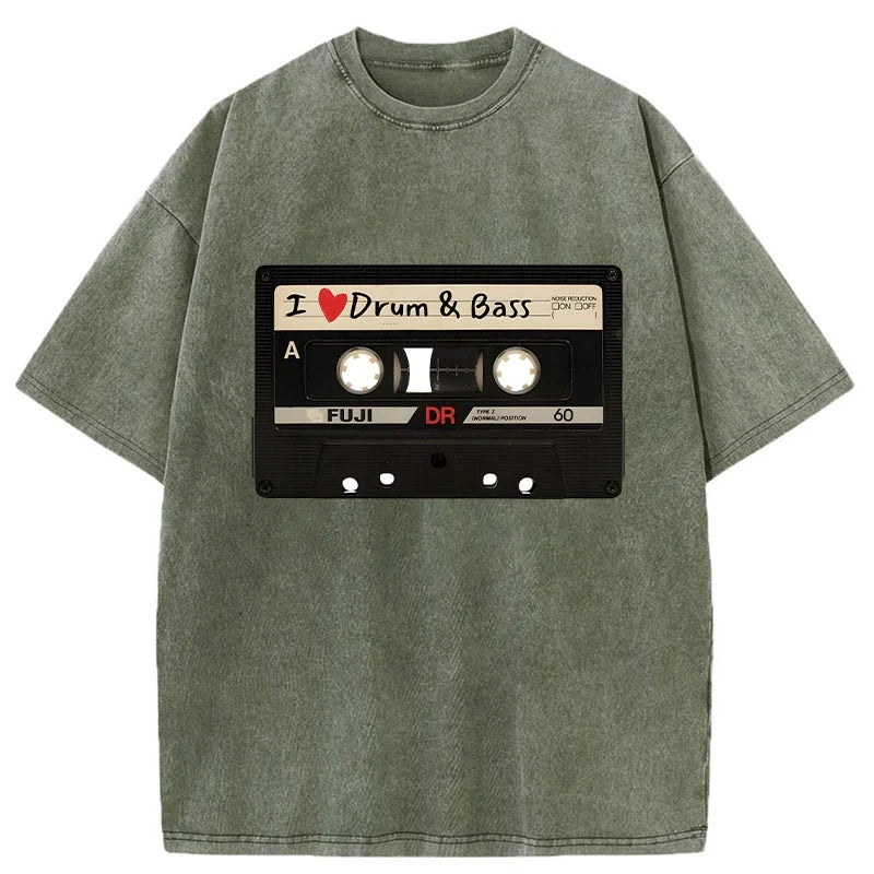 Tokyo-Assassin Drum And Bass Tapes Washed T-Shirt-Tokyo-Assassin