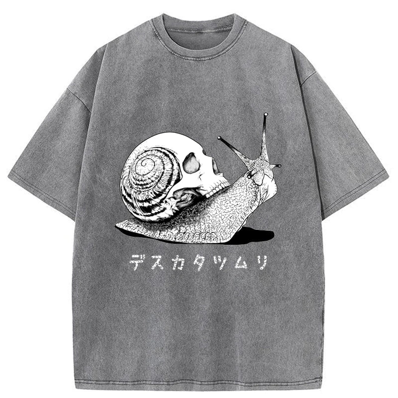 Tokyo-Assassin Death Snail Manga Washed T-Shirt-Tokyo-Assassin