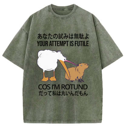 Tokyo-Assassin Your Attempts Are In Vain Washed T-Shirt-Tokyo-Assassin