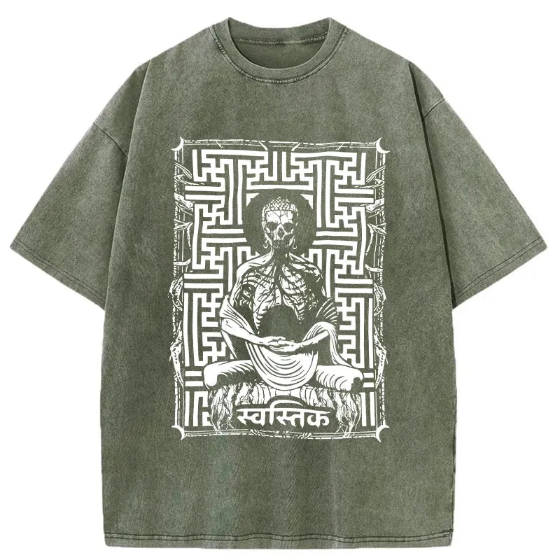 Tokyo-Assassin Sayagata Buddha Graphic Washed T-Shirt-Tokyo-Assassin