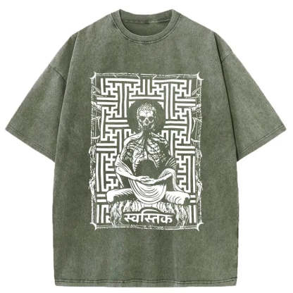 Tokyo-Assassin Sayagata Buddha Graphic Washed T-Shirt-Tokyo-Assassin