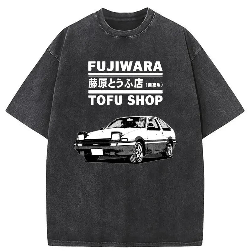 Tokyo-Assassin Fujiwara Tofu Shop Japan Washed T-Shirt-Tokyo Assassin
