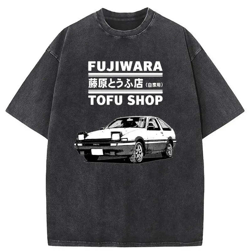 Tokyo-Assassin Fujiwara Tofu Shop Japan Washed T-Shirt-Tokyo Assassin