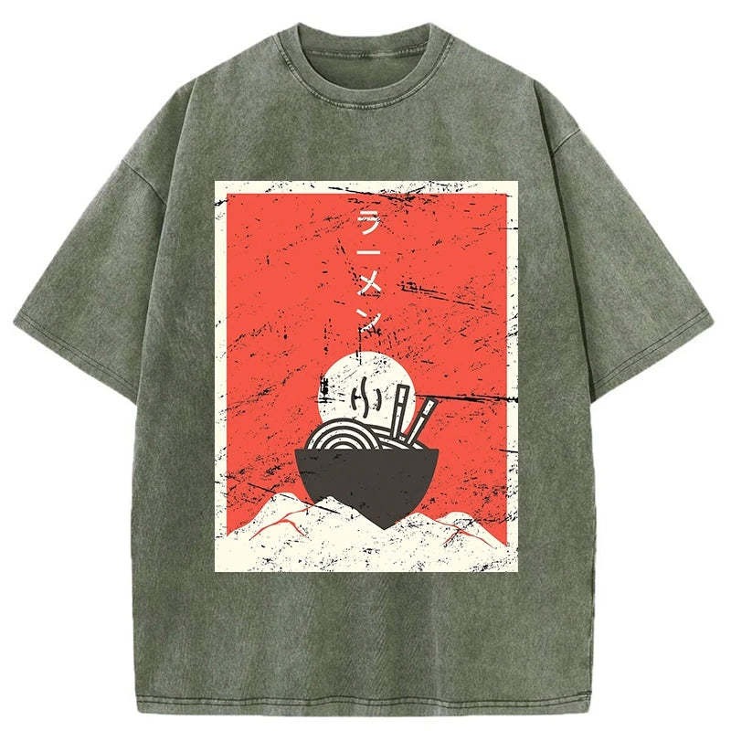 Tokyo-Assassin Vintage Japanese Anime Ramen Washed T-Shirt-Tokyo-Assassin