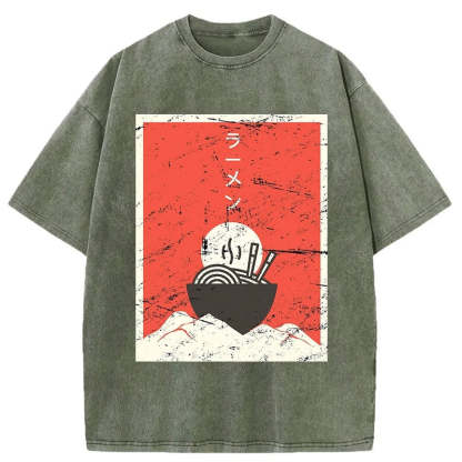 Tokyo-Assassin Vintage Japanese Anime Ramen Washed T-Shirt-Tokyo-Assassin