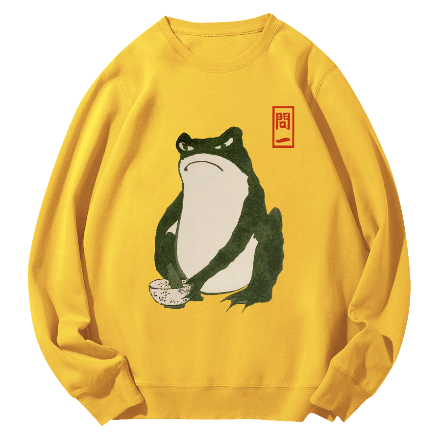 Ask a Japanese frog Round Neck Sweatshirt-Zazasy