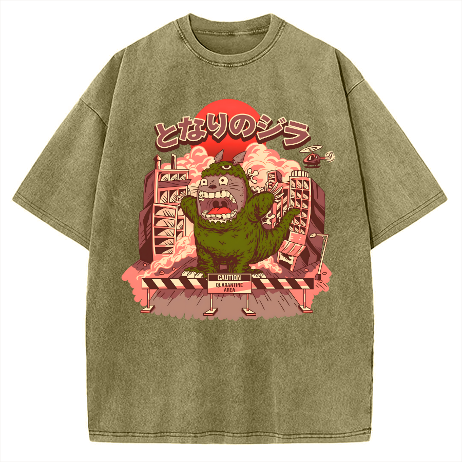 Tokyo-Assassin My Neighbor Zilla Kaiju Vintage Washed T-shirt