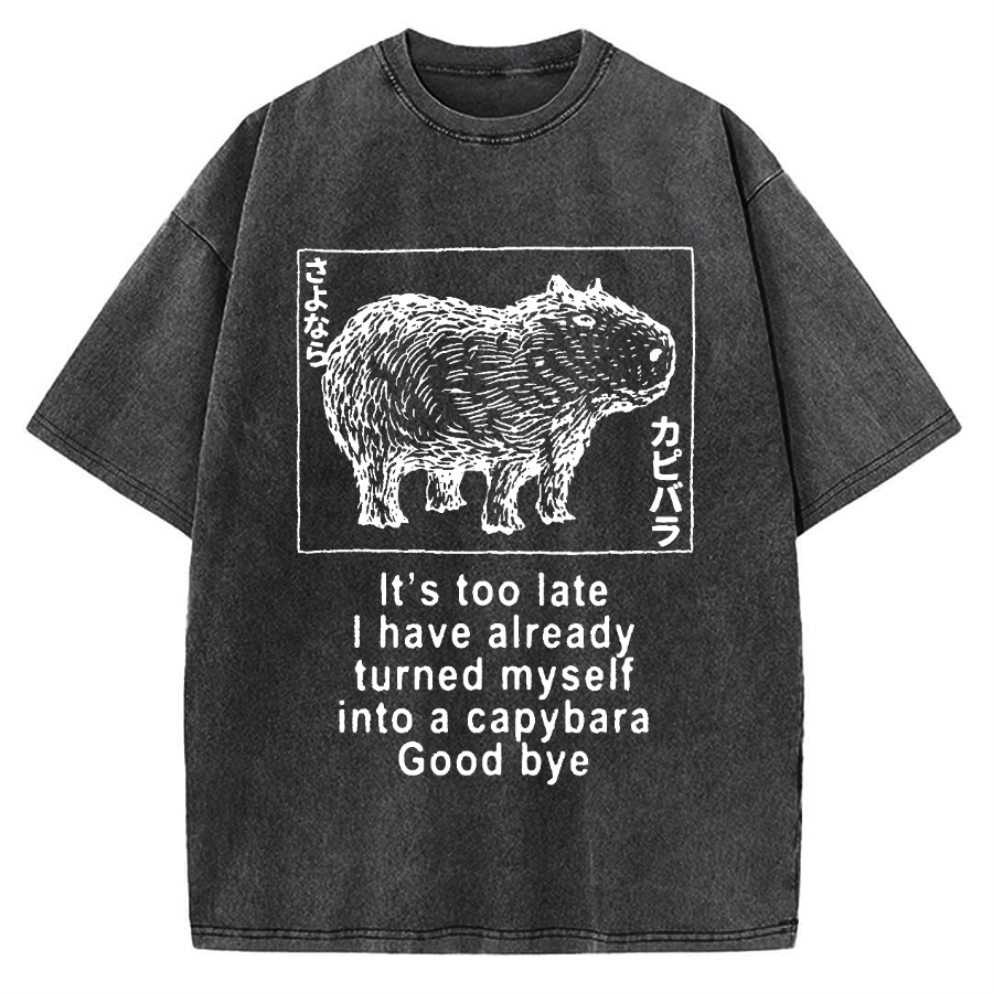 Tokyo-Assassin I have turned myself into a capybara Vintage Washed T-shirt