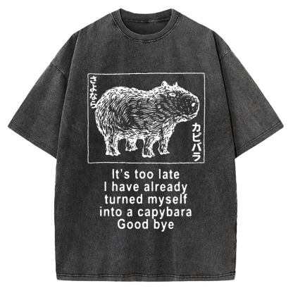 Tokyo-Assassin I have turned myself into a capybara Vintage Washed T-shirt