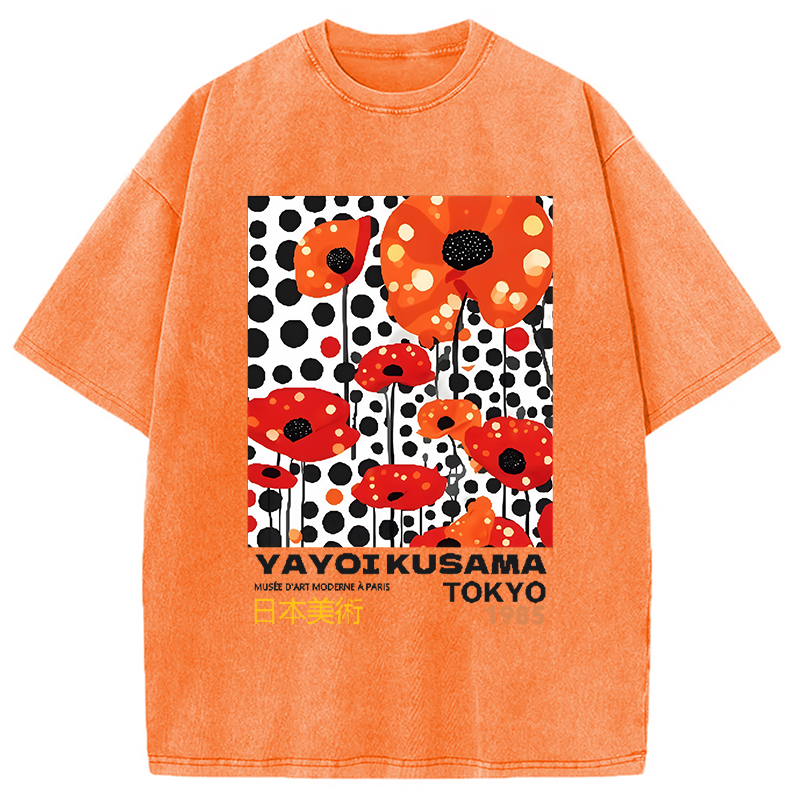 Tokyo-Assassin Artistic Creation Flower Vintage Washed T-Shirt-Tokyo-Assassin