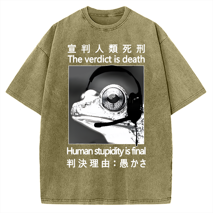 Tokyo-Assassin Frog Judge Vintage Washed T-shirt